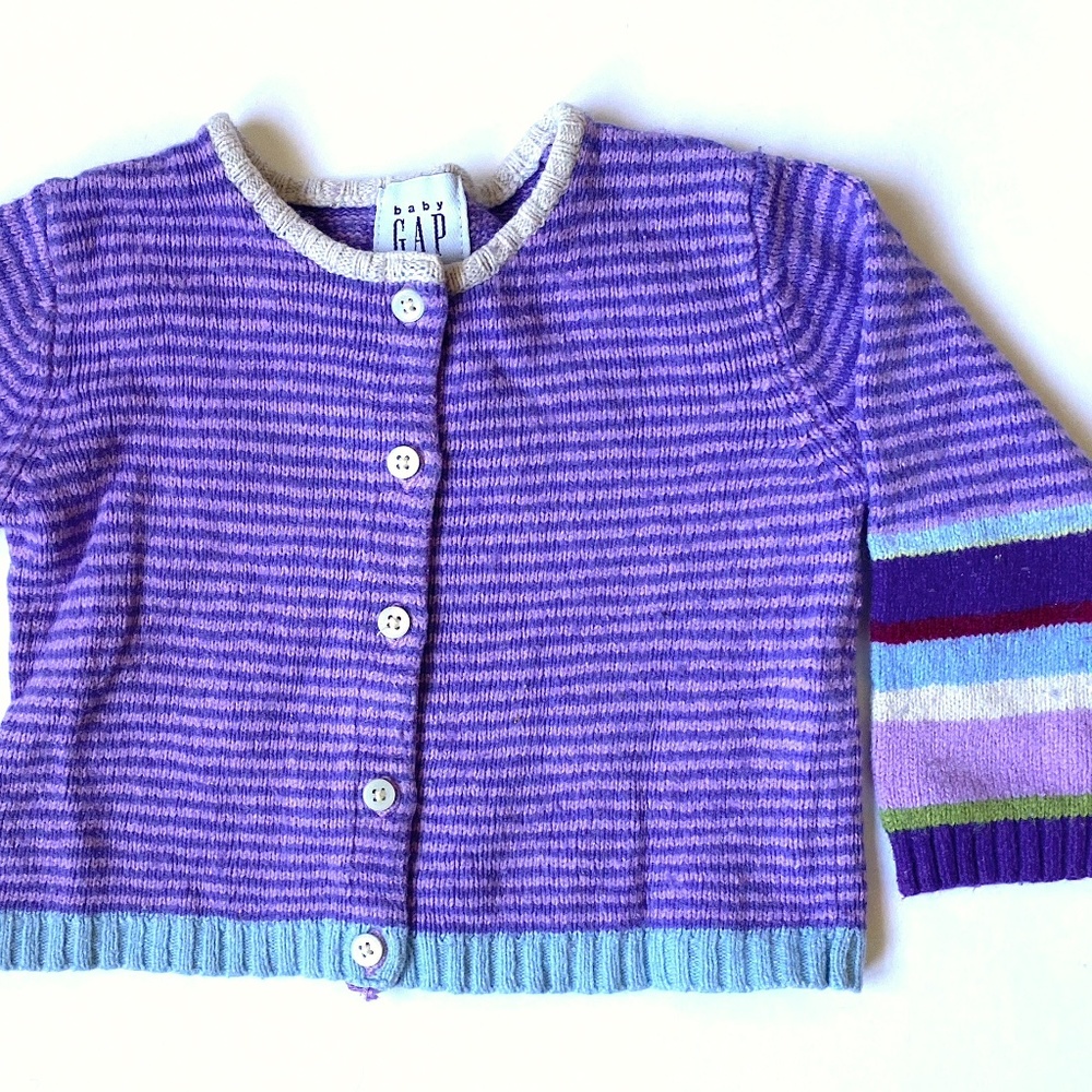 Baby Gap Purple Stripe Cardigan 18-24M